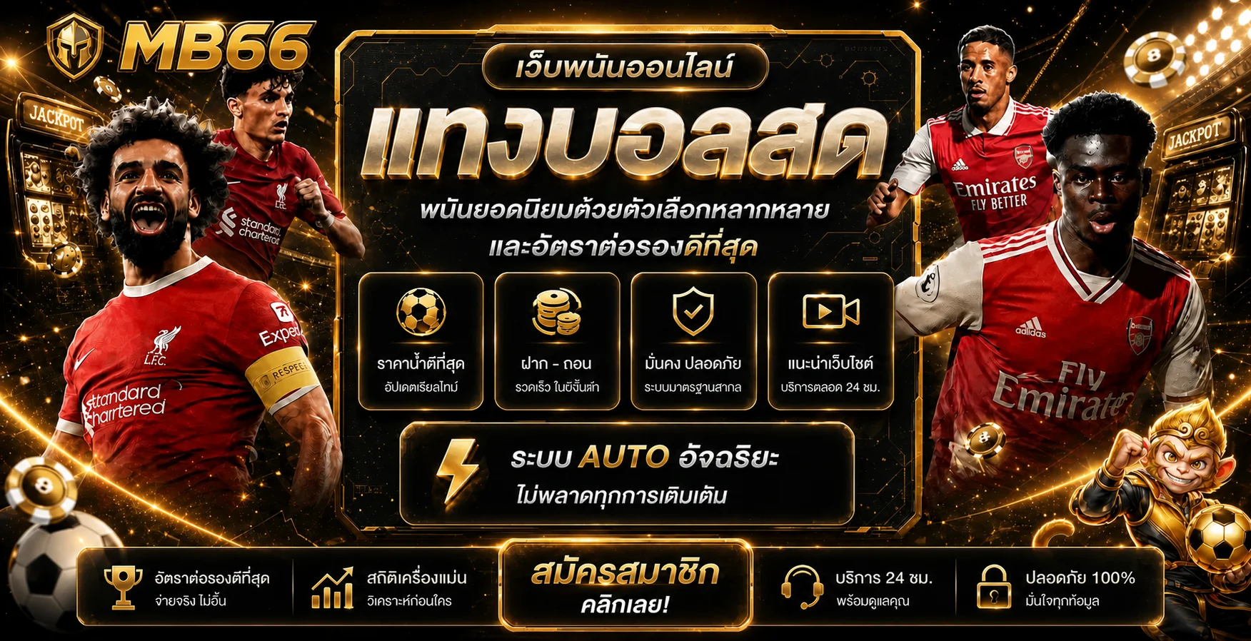 MB66 แทงบอลออนไลน์ อัตราต่อรองดีที่สุด ราคาน้ำ 4 ตังค์